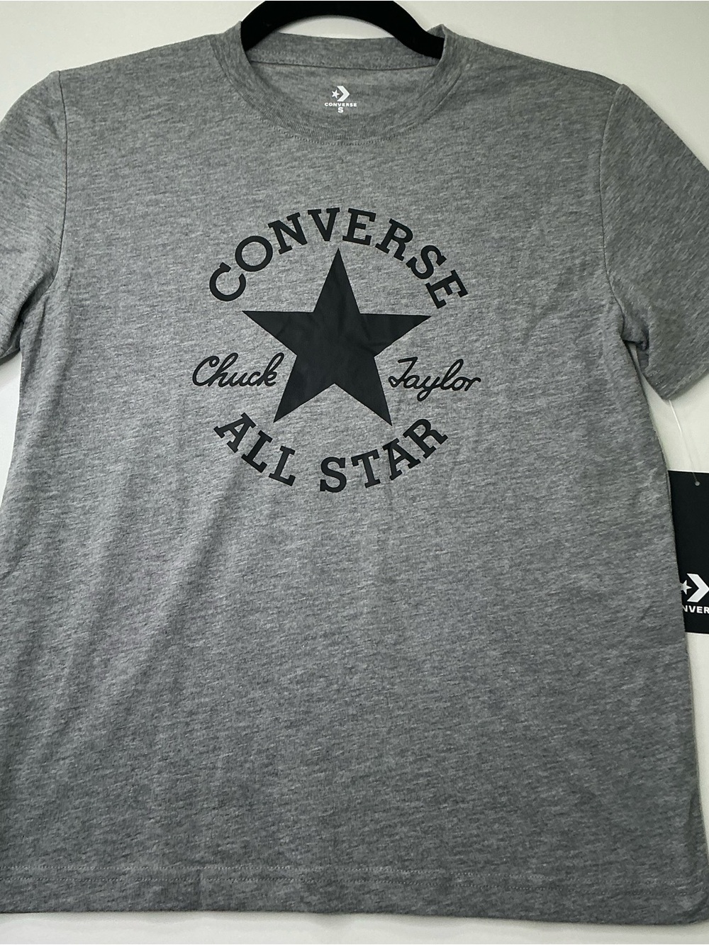 Converse Women Crew T-Shirt Tee "ALL STAR CHUCK TAYLOR PATCH EDITION" Small New